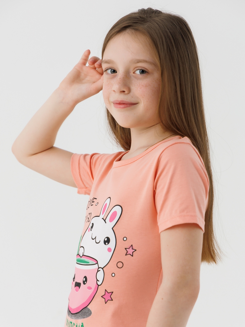 Фото Ночная рубашка для девочки Mini Moon 6146 158-164 см Персиковый (2000990526786A)