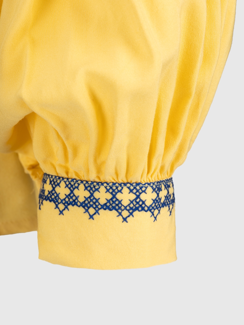 Фото Вышиванка рубашка с принтом женская Es-Q 5675 S Желтый (2000990588340A)