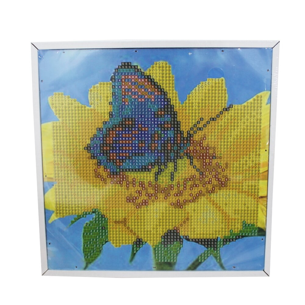 Фото Набор для творчества DIY Алмазная мозаика на подрамнике 20х20 Бабочка на подсолнухе (2000903595892)