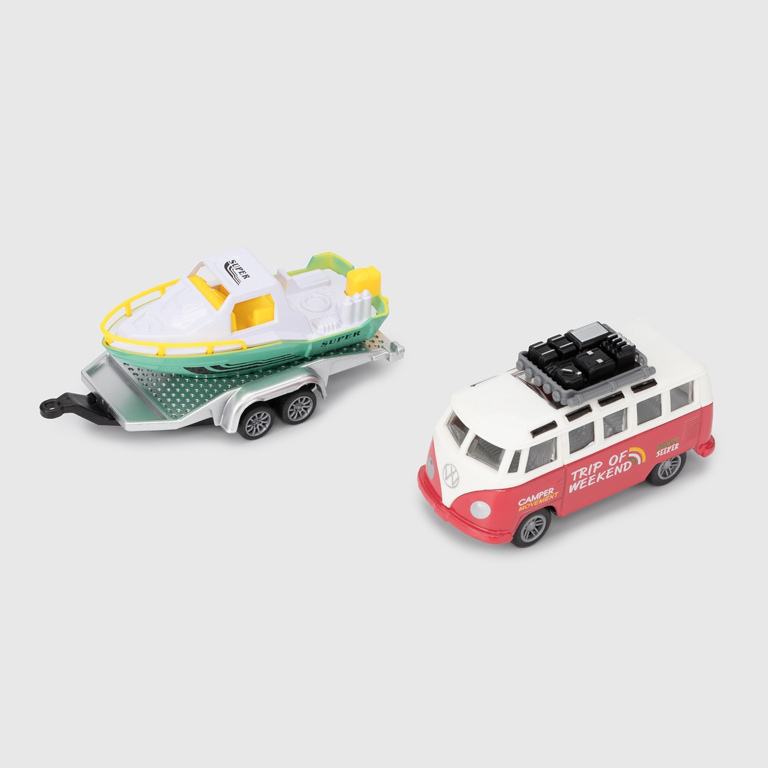 Фото Игрушка автобус Автопром AP7451 с лодкой Разноцветный (2000989912743)