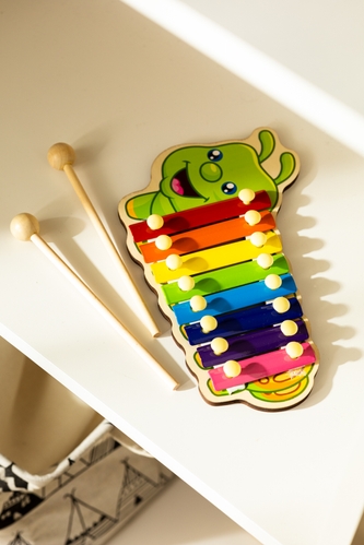 Фото Игрушка-ксилофон деревянная "Пчелка" MWZ-5084-3 Разноцветный (2002014658084)
