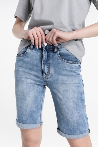Фото Шорты джинсовые женские D9842-B 29 Синий (2000989704171S)