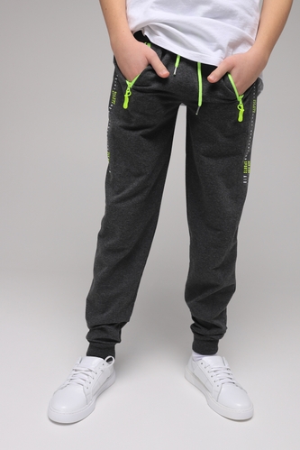Фото Спортивні штани для хлопчика з принтом Pitiki 1006-3 176 см Темно-сірий (2000989523727)