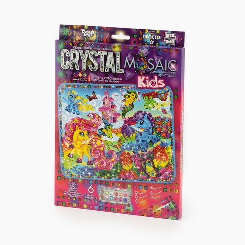 Фото Мозаика из кристаллов "Crystal mosaic kids Пони" Danko Toys CRMk-01-01-01 Разноцветный (2000989844808)