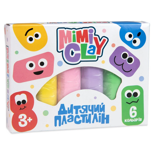 Фото Набір для творчості Mimi clay Strateg 30423 великий 6 кольорів українською мовою (2000990184641)