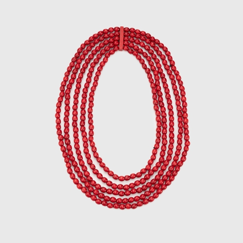 Фото Ожерелье Пять нитей Красный (2000990296344A)
