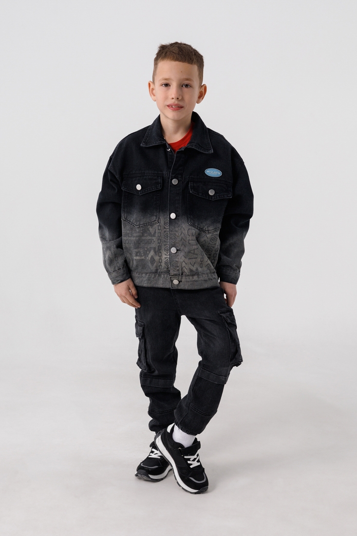 Фото Куртка джинсова для хлопчика 6805 164 см Чорний (2000990306760D)