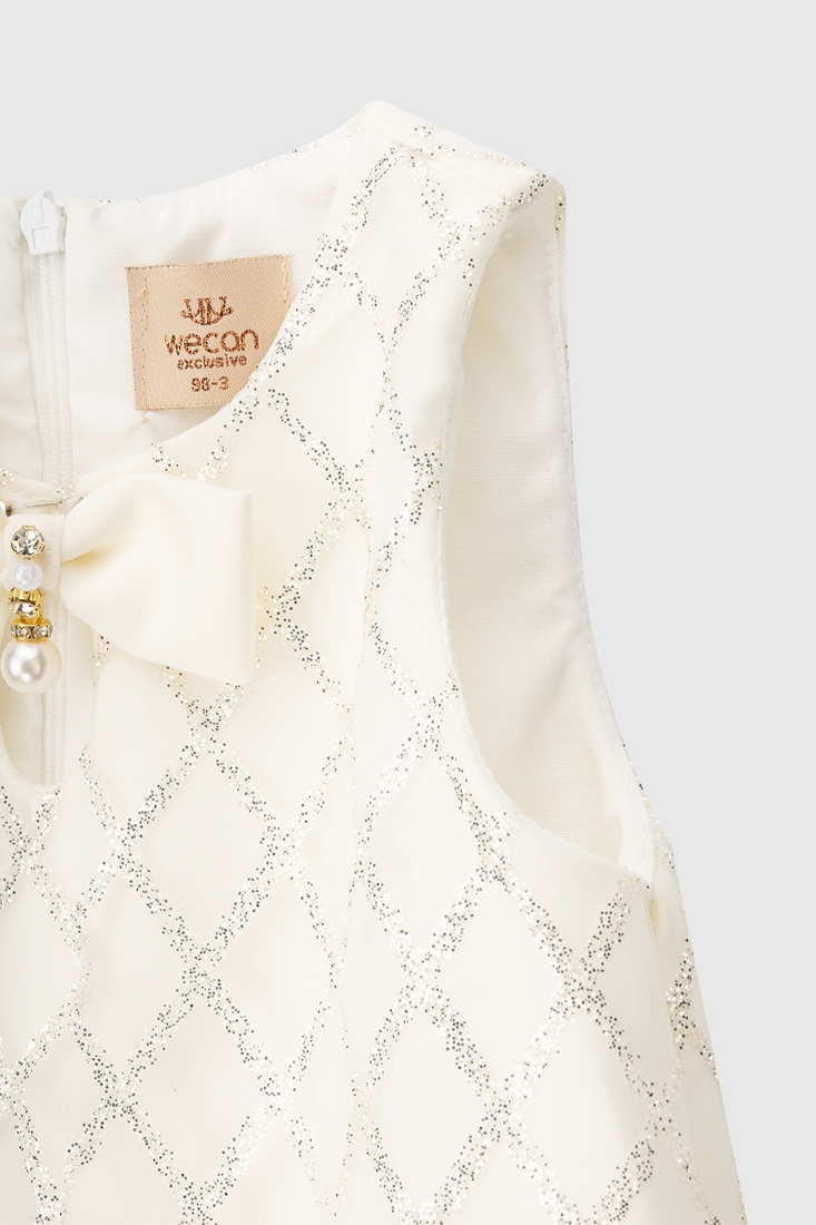 Фото Платье бальное с узором для девочки Wecan 24032 110 см Молочный (2000990269539A)