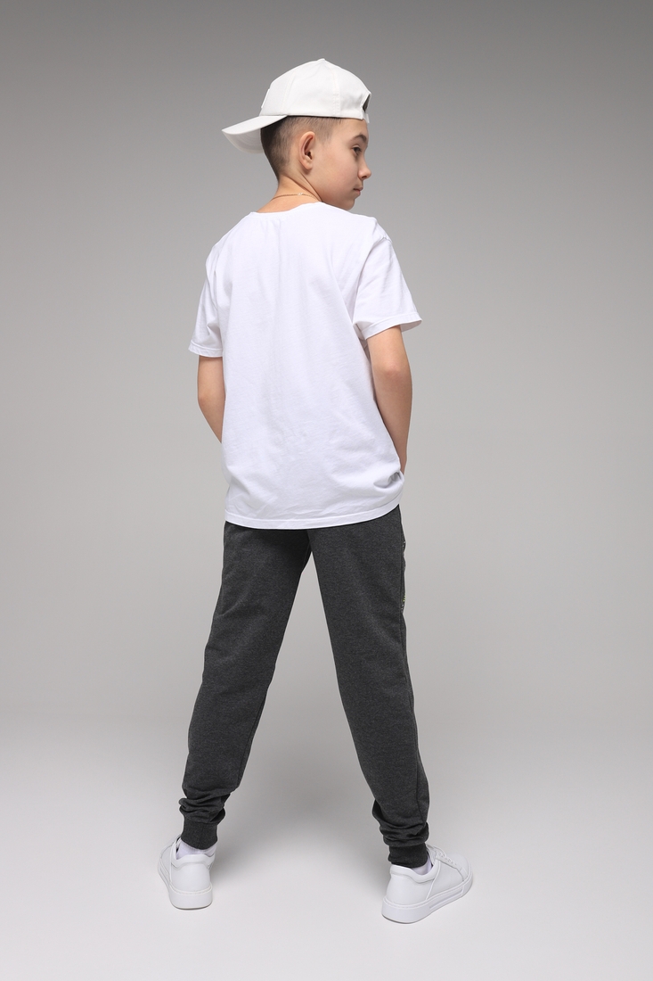 Фото Спортивні штани для хлопчика з принтом Pitiki 1006-3 158 см Темно-сірий (2000989523697D)