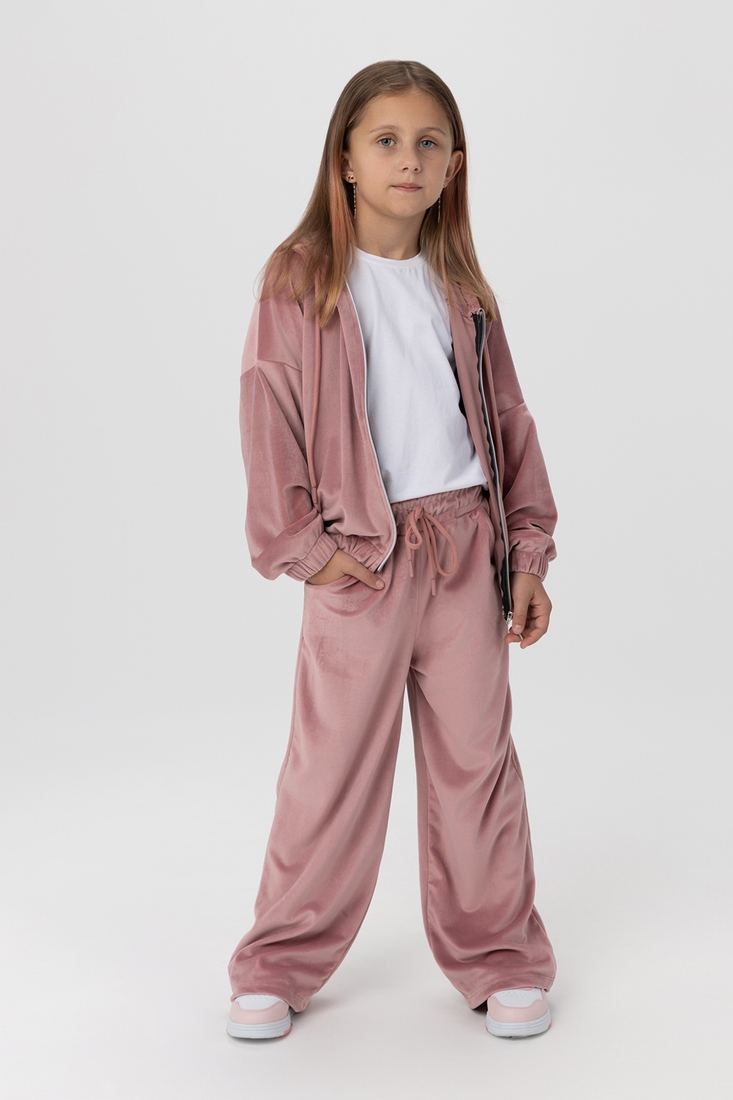 Фото Спортивний костюм (кофта, штани) для дівчинки MAGO T370 134 см Пудровий (2000989957041D)